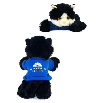 8" Maynard Cat Stuffed Animal w/T-Shirt & One Color Imprint