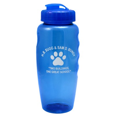 30 Oz. "Gripper" Poly-Clean Sports Bottle with Super-Sipper Lid