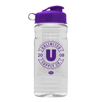 20 Oz. Transparent Infuser Sports Bottle w/Flip Top Lid