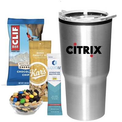 Snack Tumbler & Liquid IV (Silver)