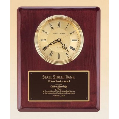 Rosewood Piano Finish Vertical Wall Clock 10 1/2 x 13"