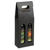 2 Bottle Seta Italian Colored Olive Oil & Vinegar Carrier Box (5 1/8"x2 1/2"x13 1/4")