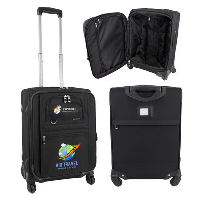 Expandable Carry-On Luggage w/ 360 Swivel Wheels