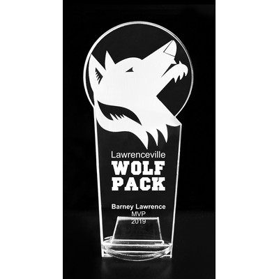 VALUE LINE! Acrylic Engraved Award - 8" Tall - Wolf