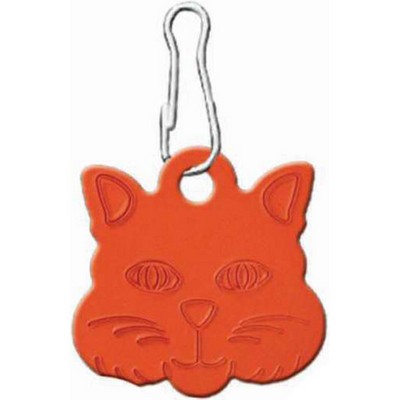 Anodized Aluminum Cat Face Pet / ID Tag (1 1/8" x 1 1/8")