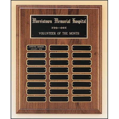 Solid Walnut Perpetual Plaque, 12 x 15", 24 plates