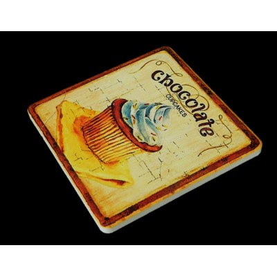 4.25" Square Ceramic Stone Coasters Glossy Finish (overseas production)