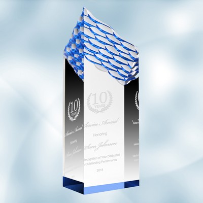 Acrylic Blue Riptide Tower Award