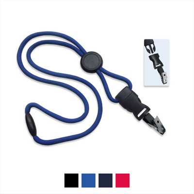 1/4" Polyester Lanyard with Round Slider and Quick Release (Bulldog Clip)