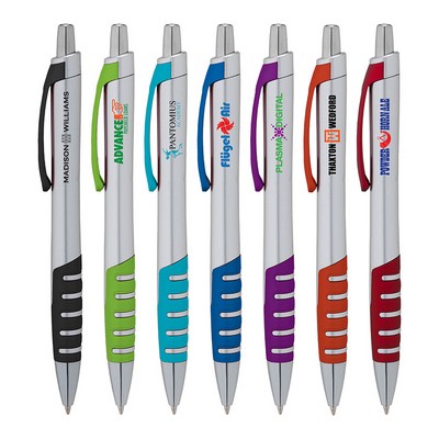 Apex Silver Plunge-Action Ballpoint Pen