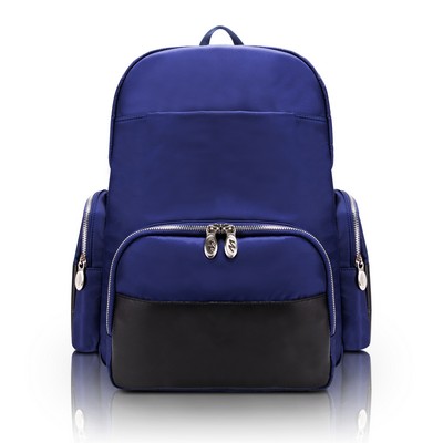 CUMBERLAND | 17" Navy Nylon Dual-Compartment Laptop Backpack | McKleinUSA