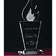 Crystal Silhouette Torch Award w/Custom Etching