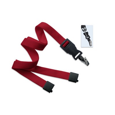 5/8" Blank Detachable Lanyard w/Bulldog Clip (Red)