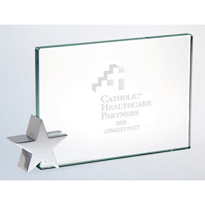 Jade Glass Award with Chrome Star Holder (7"x5")