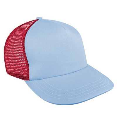 USA Made Contrast Mesh Back Brushed Front Skate Hat w/Hook & Loop Closure