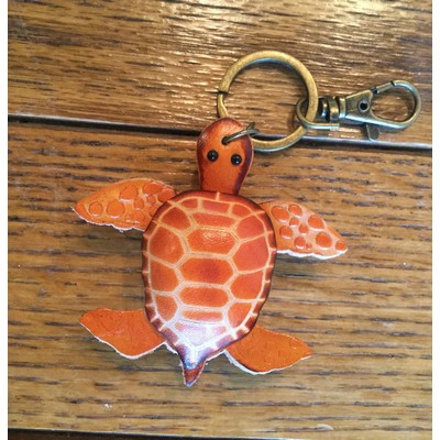 Sea Turtle Leather Key Ring