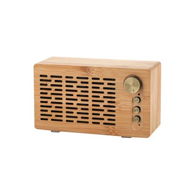 Leland Retro Bamboo Bluetooth Speaker - Simports