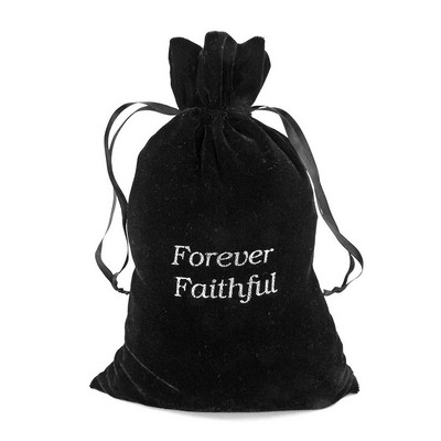 8"x13" Black Tie Satin Drawstring Bag