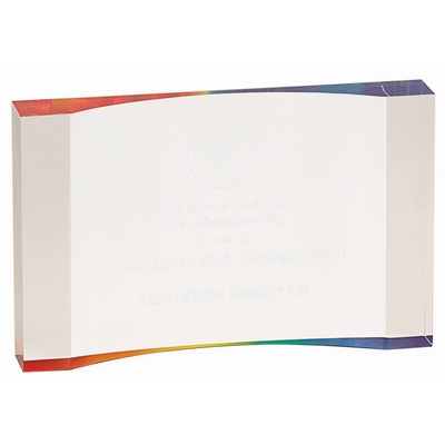 7" x 4 1/2" Rainbow 1" Thick Acrylic Crescent