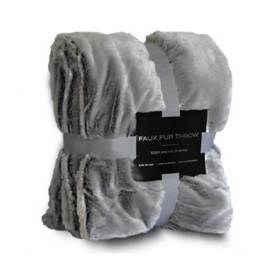 Faux Fur Throw - Gray