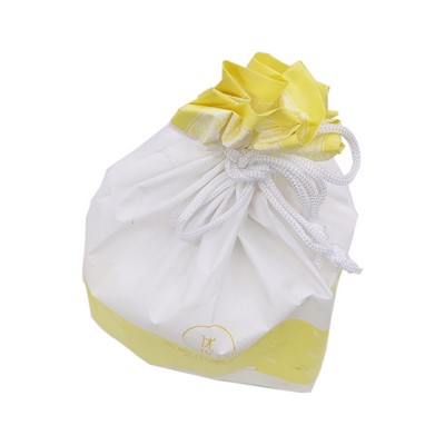 Disposable cotton soft towel tissues 65pcs rolled into drawstring cinch bag