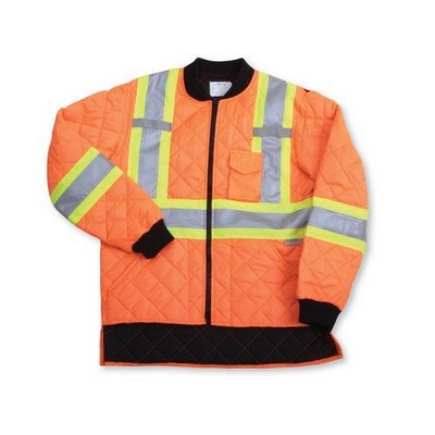 Quilt Polyester Orange Freezer Jacket