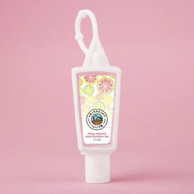 Hand Sanitizer Gel With Moisture Beads: 1 oz Triangle Bottle with Carabiner