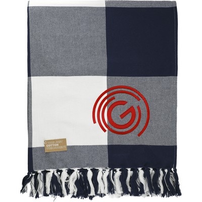 Field & Co.r 100% Organic Cotton Check Throw Blanket