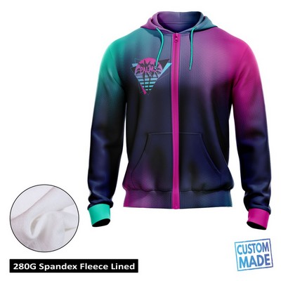 Unisex Sublimation Premium Performance Full Zip Hoodie with Fleece Lining - 8.3 oz