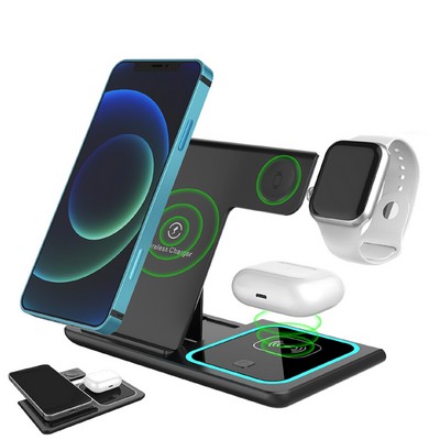 15 Watt Foldable 3 in 1 Wireless Charger