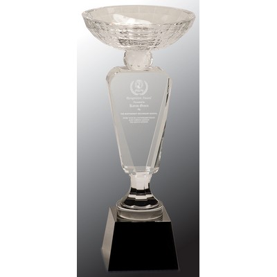 12" Clear Crystal Cup with Black Pedestal Base