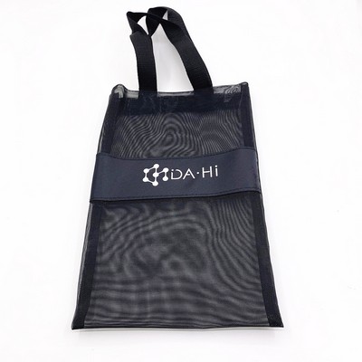 Durable Mesh tote bag with oxford accent