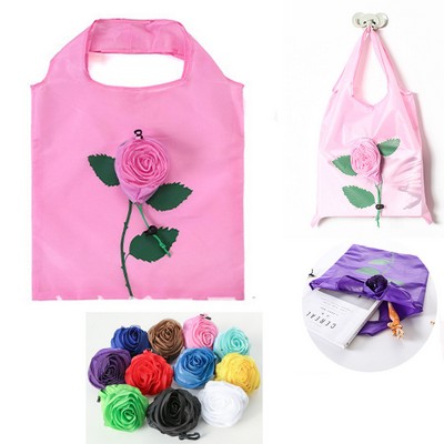 Rose Flower Folding Eco Bag Polyester Shopping Bag