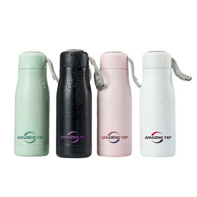 Portable Handles Rope Stainless Steel Bottle 14oz.