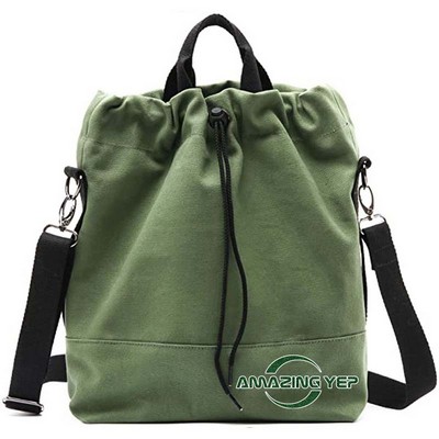 Canvas High-Capacity Drawstring Pocket Sports Backpack