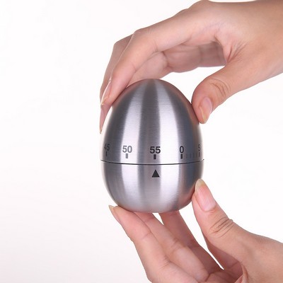 Stainless Steel Egg Shaped Mechanical Timer