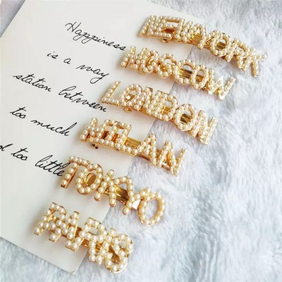 Elegant Words Pearl Hair Pin