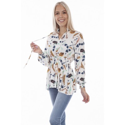 Honey Creek Feather/Arrow Print Blouse