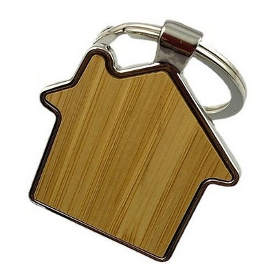 House Metal Bamboo Keychain