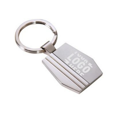 Two Tone Metal Groove Keyring