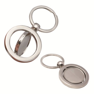 Round Rotating Center Circle Metal Keychain