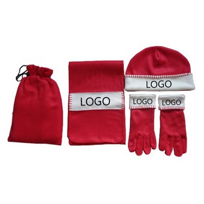 Adult scarf, hat and glove set