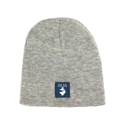 Knit Beanie w/ Sewn Woven Patch