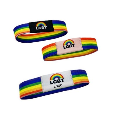 Custom Sublimated Rainbow Elastic Bracelet