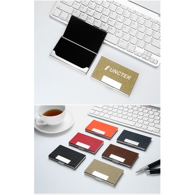 PU Leather W/Stainless Steel Business Card Cases