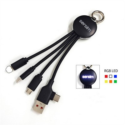 LED Light Logo 5 in 1 USB Charging Cable