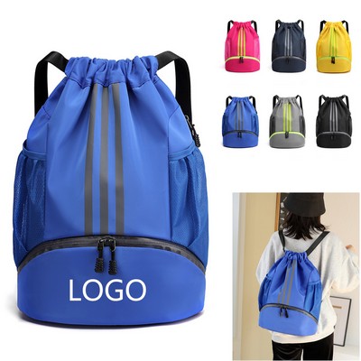 Oxford Waterproof Drawstring Backpack Sports Gym Bag