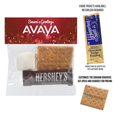 Mini S'mores Kit Header Bag with Fudge Packet