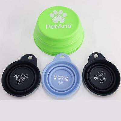 Silicone Collapsible Pet Bowl w/Carabiner