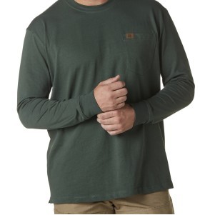 Wrangler® Riggs Workwear® Men's Forest Green Long Sleeve Pocket T-Shirt